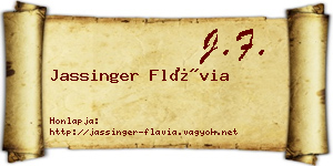Jassinger Flávia névjegykártya